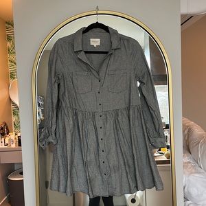 Sezane Black and White Herringbone Aurora dress